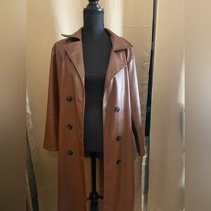 Chic Italian Coffee Double-Breasted Women's Trench Coat